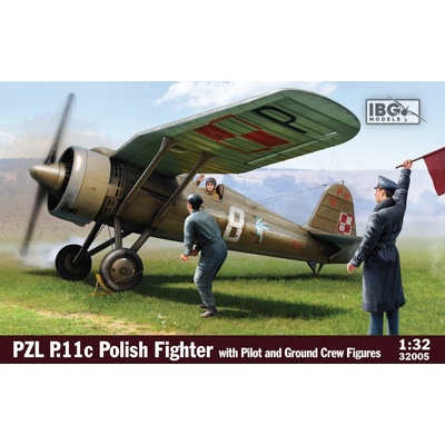 IBG PZL P.11c Polish Fighter with Pilot and Ground Crew Figures 1:32