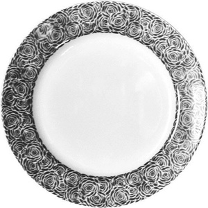 Ćmielów Design Studio Чиния за десерт Cosmopolitan Mix & Match черна рамка 19 см (0060990X2G151)