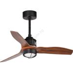 Faro Barcelona Faro 33425wt1n- led вентилатор с димиране just fan s 16w/230v Ø 81 см кафяв/черен wt + дистанционно управление (fa33425wt1n)
