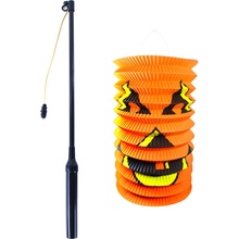 Lampion dýně Halloween 15 cm se svítící hůlkou 39 cm