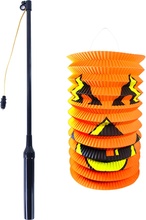 Lampion dýně Halloween 15 cm se svítící hůlkou 39 cm