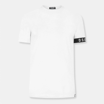 Dsquared2 Тениска DSQUARED2 Men's DSQ Band Logo Slim Fit T-Shirt - White