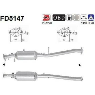 Filtr sazových částic, výfukový systém AS FD5147
