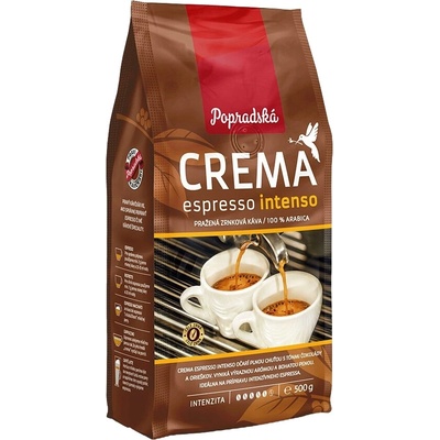 Popradská Crema espresso intenso zrnková 500 g