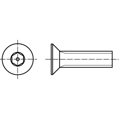PROFISTYL DIN 7991 INBUS (IMBUS) šroub zapuštěná hlava vnitřní šestihran nerez A2 security Varianta: DIN 7991 inbus šroub zápustná hlava SECURITY nerez A2 M6x16