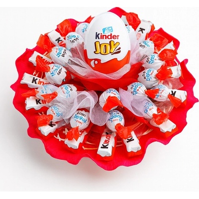 SladkéDárečky | Kinder kytice | Kinder Čokoláda, Schoko bons a Kinder Joy | 37 ks čokolády | průměr 24 cm – Zboží Dáma