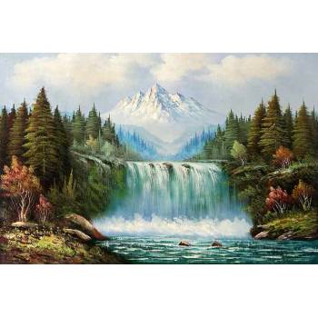 Norimpex - Puzzle Diamant painting: Landscape with waterfall and mountain 30x40cm - 1 - 39 piese