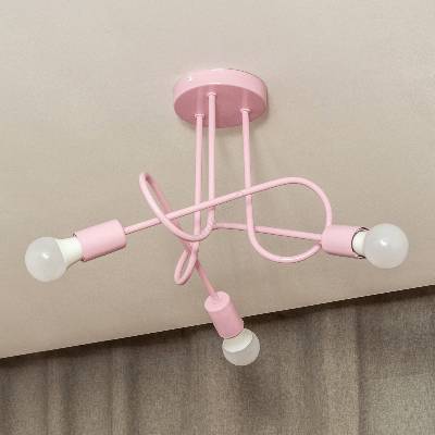 Helam Плафониера OXFORD 3xE27/15W/230V розова (HE1757)