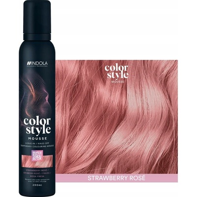 INDOLA Tónovací pěna Color Style Rose, jahodově růžová 3v1, 200 ml