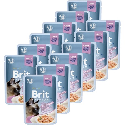 Brit Капсула BRIT Premium Cat Delicate Fillets in Gravy with Salmon for Sterilised 12 x 85 г