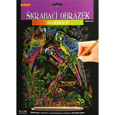 SMT Creatoys Vyškrabovací obrázek duhový Papoušci