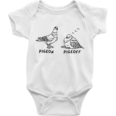 Pigeon pigeoff Body dojčenské s krátkym rukávom biele