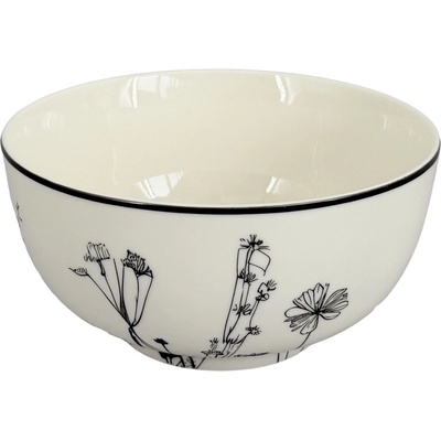 by inspire Porcelánová miska Linea Garden černý dekor 14 cm