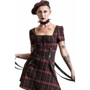 KILLSTAR Дамска рокля KILLSTAR - Grave Rebellion - BLOOD TARTAN - KSRA003960