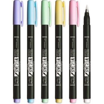 Tombow Маркер Fudenosuke мек пастел асорт. (6) (WS-BS-6P)