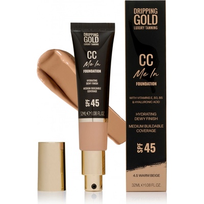 Dripping Gold Lehký hydratační make-up a CC krém SPF 45 Me In CC Foundation 4.5 Warm Beige 32 ml