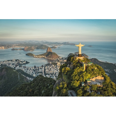 Plagát, Obraz - Rio de Janeiro - Christ and Botafogo Bay, 120 × 80 cm
