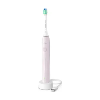 Philips четка за зъби Sonicare 2100 series 2 степени на интензивност SmartTimer и Quadpacer розова (HX4021/03)
