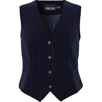 PIECES Елек Pieces Bozzy waistcoat - Blue (Sky Captain / Pinstripe)
