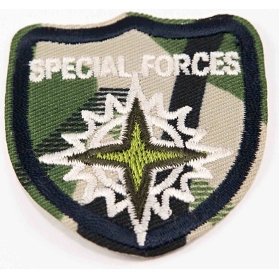 Nažehľovacia záplata - SPECIAL FORCES - rozmer 5,5 cm x 5 cm - tmavá khaki