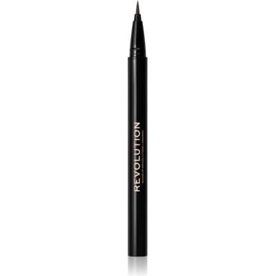 Revolution Hair Stroke Brow Pen маркер за вежди цвят Dark Brown 0.5ml