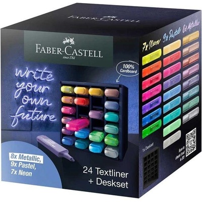 Faber-Castell Текст маркер, 24 цвята, микс, в куб (1010100118)