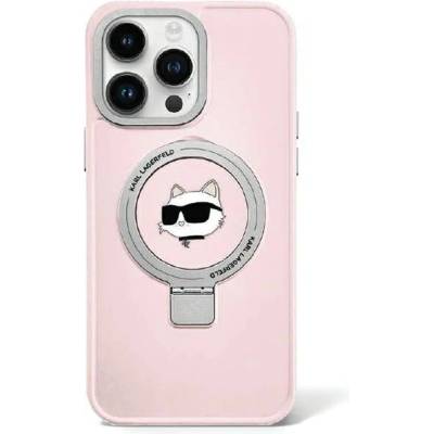 KARL LAGERFELD Кейс Karl Lagerfeld KLHMP15SHMRSCHP за iPhone 15 6.1"", розов / розов, твърд, Ring Stand Choupette Head MagSafe