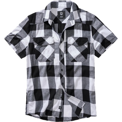 Brandit Брандирана карирана риза с къс ръкав, бяло/черно (4032.46)