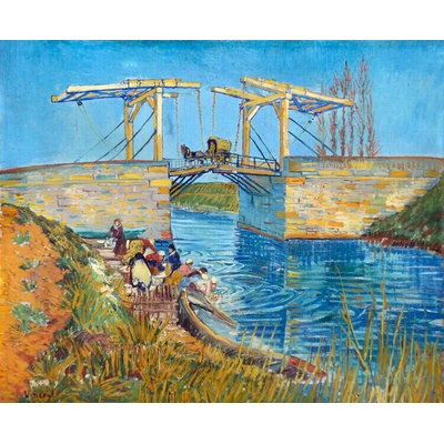 Plagát, Obraz - The Langlois Bridge at Arles with Women Washing (1888), Vincent van Gogh, 40 × 32.7 cm