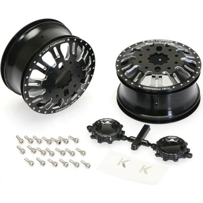 CKD0601 KG1 KD004 CNC Aluminum FRONT Dually Wheel BLACK Anodize 2 kusy w/cap. decal & screws