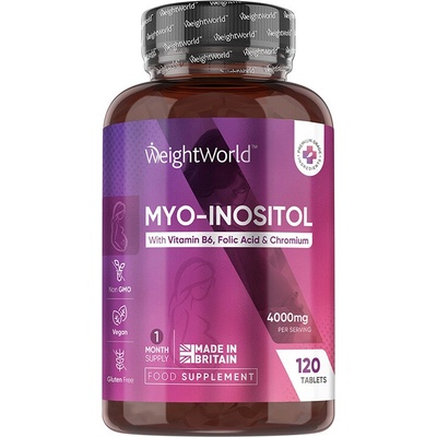 WeightWorld Мио-инозитол с фолиева киселина, витамин В6 и хром 120 таблетки | WeightWorld (128527 WW)