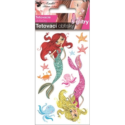 Tetovací obtisky s glitry 10 5x6cm mořské víly