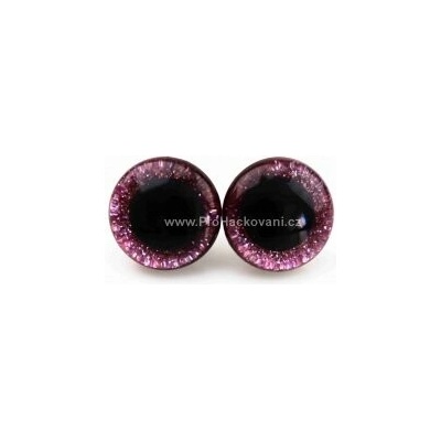Pro Háčkování Oči bezpečnostní třpytivé světle růžové, 14 mm