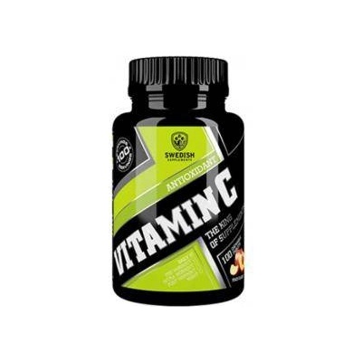 Swedish Supplements Витамин C, Swedish supplements, Праскова, 100 Дъвчащи таблетки, 5572