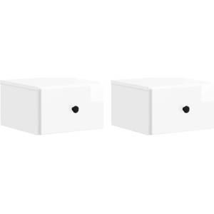 vidaXL Спален шкаф с монтаж на стена 2 бр. Бял гланц 34, 5 x 33 x 20 см (899114)