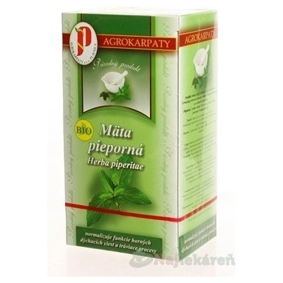 Agrokarpaty Bio Mäta pieporná bylinný čaj čistý prír. produkt 20 x 2 g