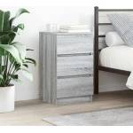 vidaXL Нощни шкафчета с 3 чекмеджета, 2 бр, сив сонома, 39x35x65 см (861348)