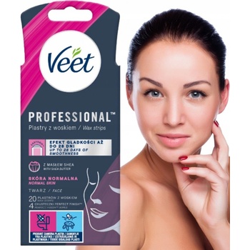 Veet voskové pásky s proužkem na obličej pro ciltivou pleť 20 ks