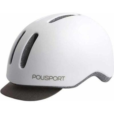 Polisport Каска за градско колоездене Polisport Commuter Urban - Бяла с LED светлина