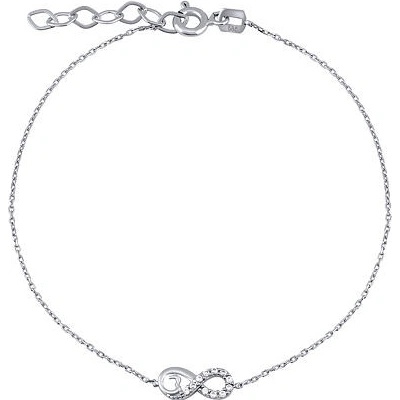 SILVEGO náramek infinity Giovanna z bílého zlata s Brilliance Zirconia PRGPNM0015BGW