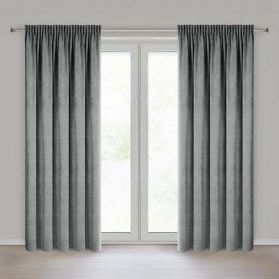 EUROFIRANY ZATEMŇOVACÍ ZÁVĚS NA PÁSCE NESKA 140X270 CM ŠEDÁ