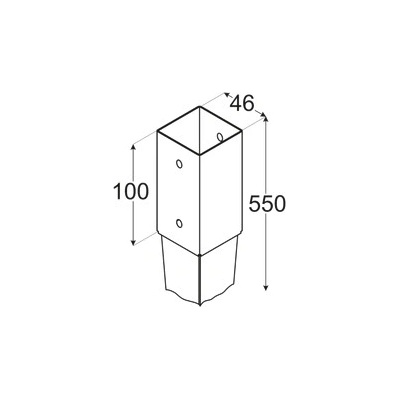 DMX PSG 45/550 (46*550*1,5) Patka sloupku 45 k zarážení