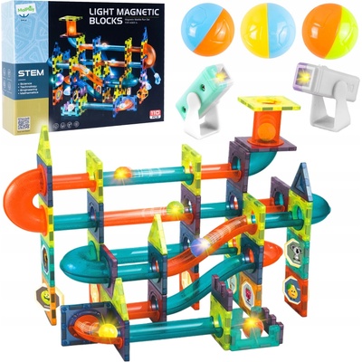 MalPlay Magnetické kocky svietiace LED 110 kusov