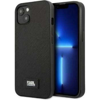 KARL LAGERFELD Кейс Karl Lagerfeld KLHCP13SSFMP2K за iPhone 13 mini 5.4", твърд, черен / черен, Saffiano Plaque (KF001316-0)