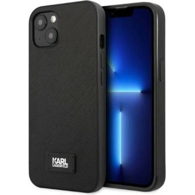 KARL LAGERFELD Кейс Karl Lagerfeld KLHCP13SSFMP2K за iPhone 13 mini 5.4", твърд, черен / черен, Saffiano Plaque (KF001316-0)