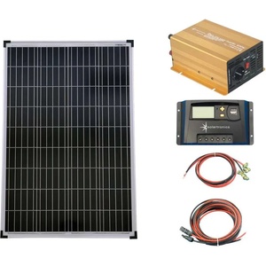 Solartronic КОМПЛЕКТ 1x100W поликристален соларен модул, Контролер 20A Инверотр NP600 600W чиста синусоида, кабели и букси (SET-100P-20A-KA-600R)