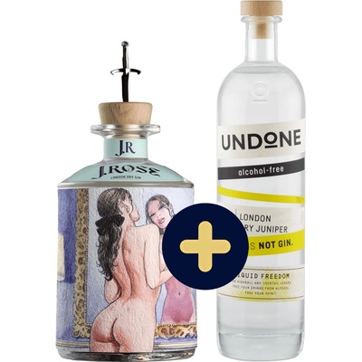 J.Rose Artisan Gin No.5 + Undone No.2 Not Gin (set 1 x 0.7 l, 1 x 0.7 l)