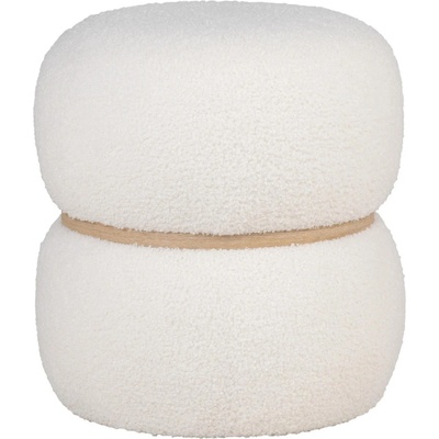 Nordic Living Bílý bouclé puf Manoda 41 cm