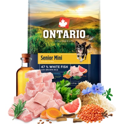 Ontario Senior Mini Fish & Brown Rice 2,25 kg