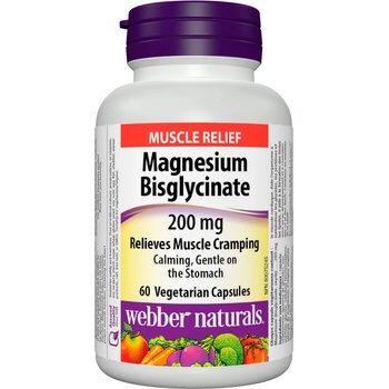 Webber Naturals Magnesium Bisglycinate, 200 mg, 60 капсули, Webber Naturals (3255 WN)